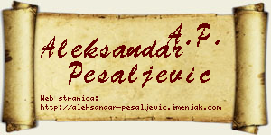 Aleksandar Pešaljević vizit kartica